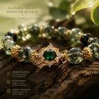Natural Green Phantom Quartz Bracelet | Wood Element Inspired Oriental Gemstone Jewelry