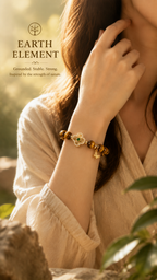 Natural Golden Tiger Eye & Four Leaf Clover Bracelet | Earth Element Inspired Oriental Gemstone Jewelry