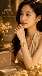 Natural Citrine Bracelet | Metal Element Inspired Oriental Gemstone Jewelry