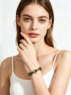 Wooden Growth Green Phantom Quartz Bracelet | Oriental Wood Element Fashion Jewelry For Women