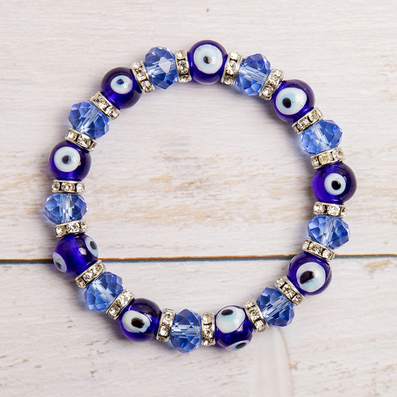 10MM Demon's Eye Crystal Elastic Bracelet Oriental Culture Shop