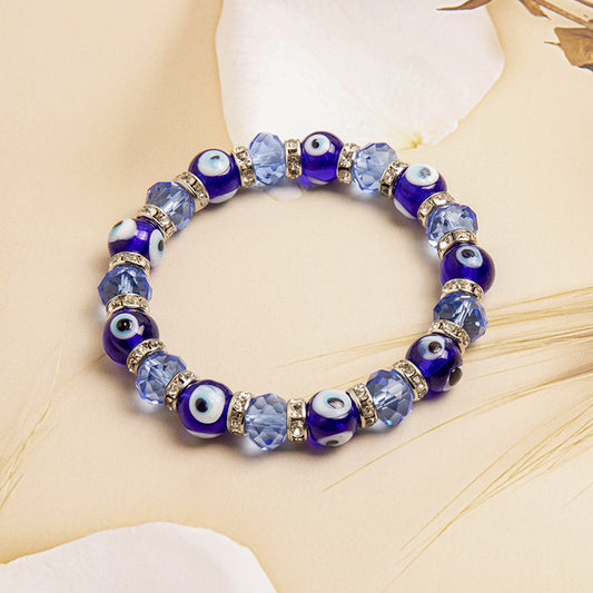 10MM Demon's Eye Crystal Elastic Bracelet Oriental Culture Shop