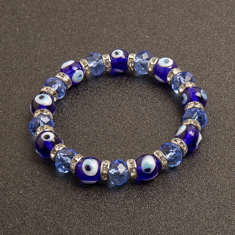 10MM Demon's Eye Crystal Elastic Bracelet Oriental Culture Shop