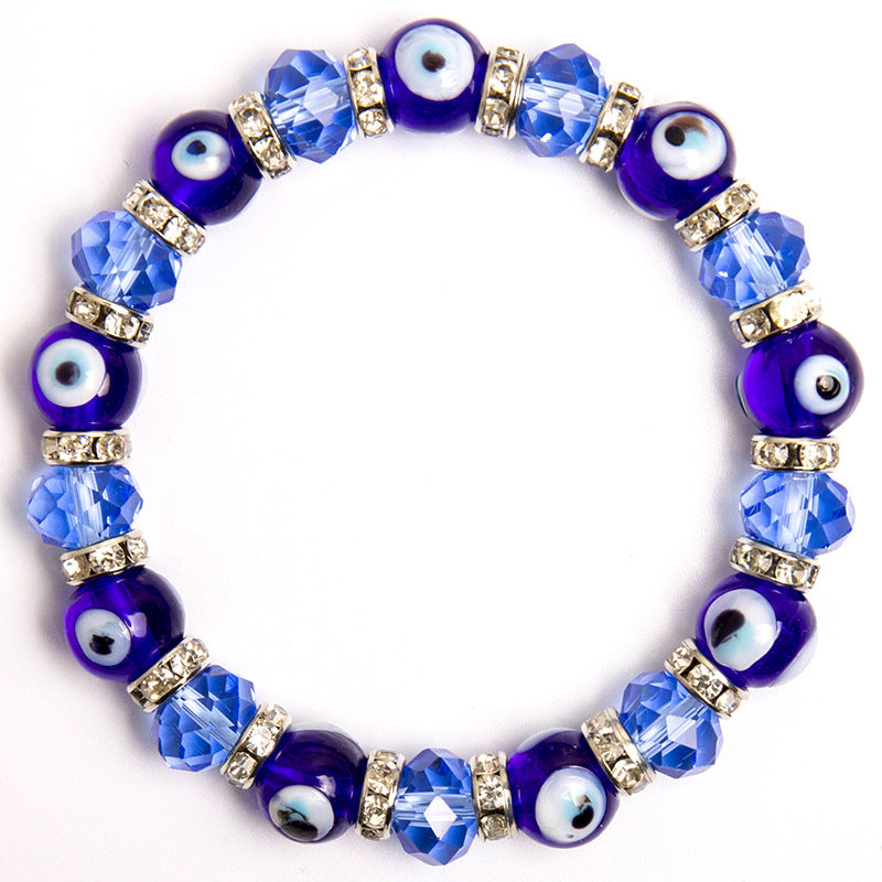 10MM Demon's Eye Crystal Elastic Bracelet Oriental Culture Shop