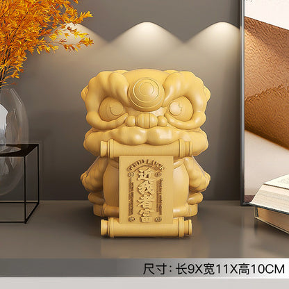 Woodcarving，Awake lion，Artware ——Handmade with traditional techniques,Increase one's fortune Oriental Culture Shop