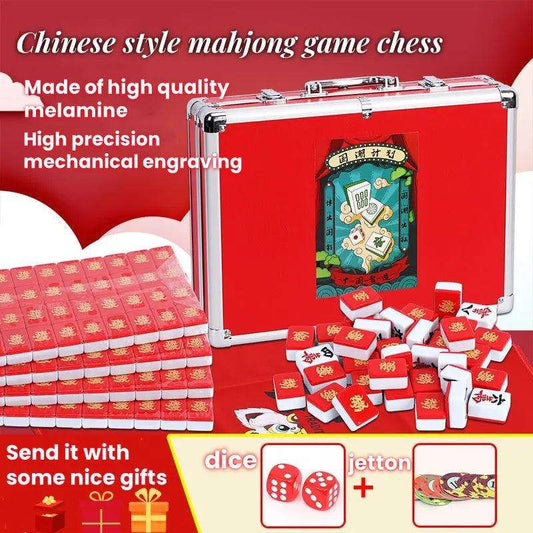 Popular Mahjong Set for All Ages, Multi-Player Entertainment, with Eye-Catching Tiles & Easy-to-Use Rules - Oriental Culture Shop