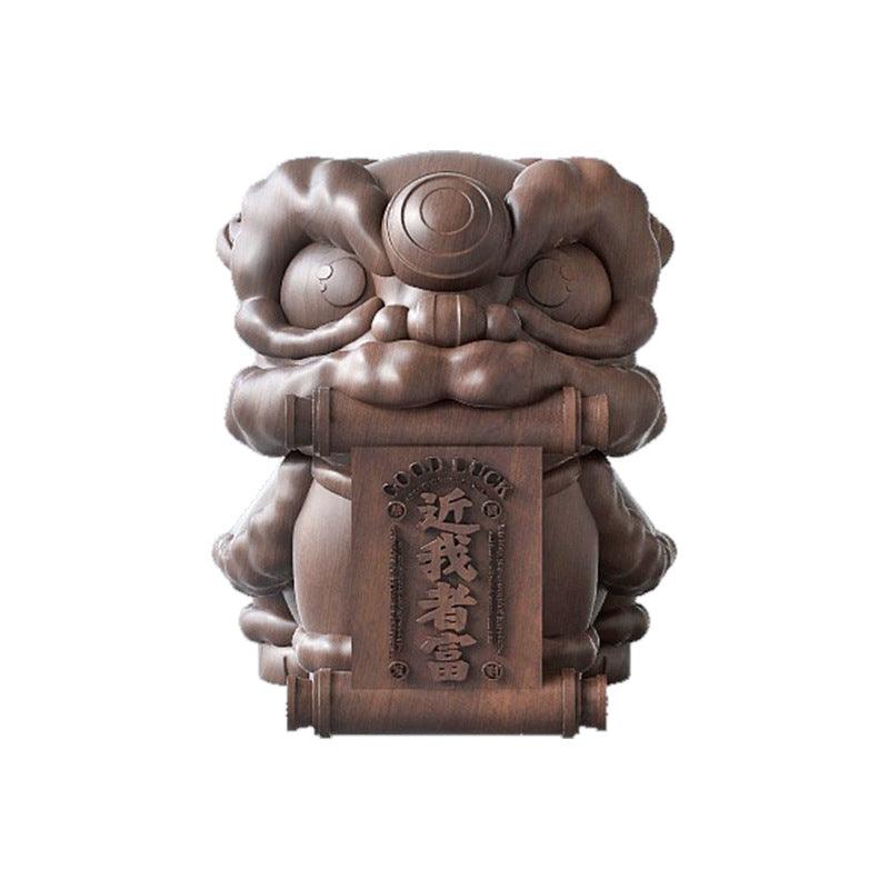 Woodcarving，Awake lion，Artware ——Handmade with traditional techniques,Increase one's fortune - Oriental Culture Shop