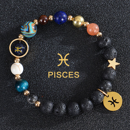 Astrological Healing Bracelet of Eight Planets and Twelve Zodiac Signs with Power-Enhancing Energy