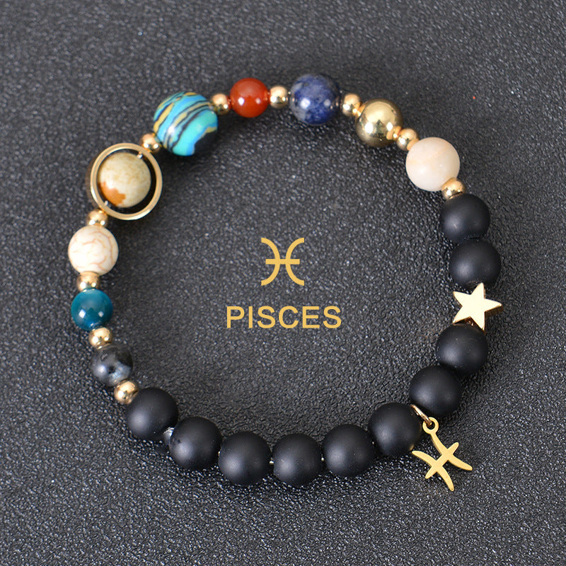 Astrological Healing Bracelet of Eight Planets and Twelve Zodiac Signs with Power-Enhancing Energy