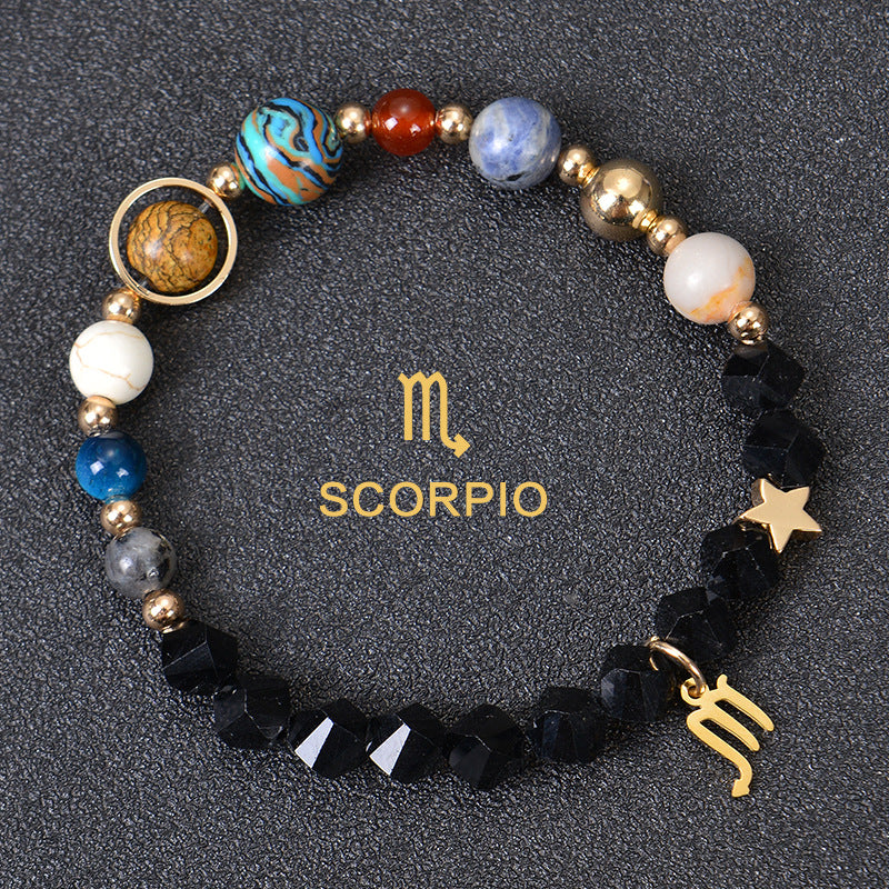 Astrological Healing Bracelet of Eight Planets and Twelve Zodiac Signs with Power-Enhancing Energy