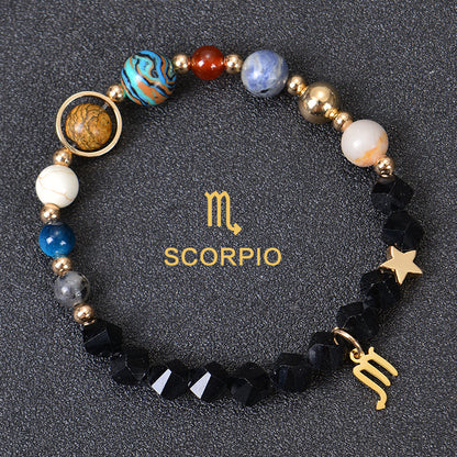 Astrological Healing Bracelet of Eight Planets and Twelve Zodiac Signs with Power-Enhancing Energy