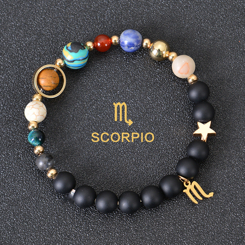 Astrological Healing Bracelet of Eight Planets and Twelve Zodiac Signs with Power-Enhancing Energy