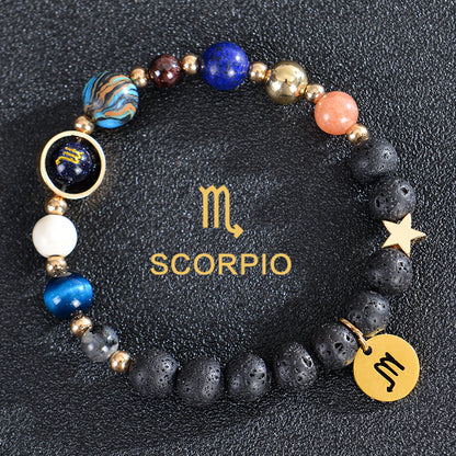 Astrological Healing Bracelet of Eight Planets and Twelve Zodiac Signs with Power-Enhancing Energy