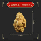 Boxwood carving——The Master gives energy to keep the treasure safe hanging ornaments - Oriental Culture Shop