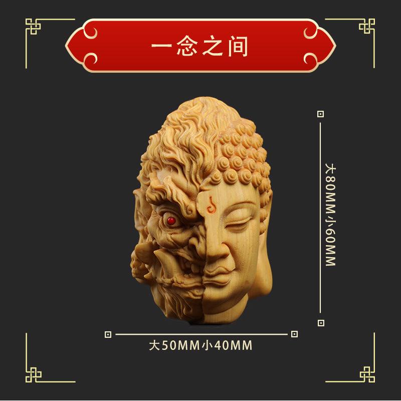 Boxwood carving——The Master gives energy to keep the treasure safe hanging ornaments - Oriental Culture Shop