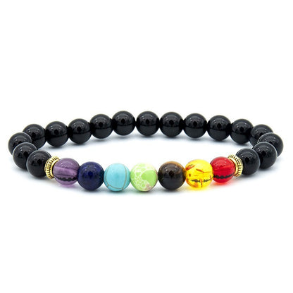 Colorful natural volcano handmade beaded natural tiger eye stone bracelet, which contains the properties of fire and earth Oriental Culture Shop