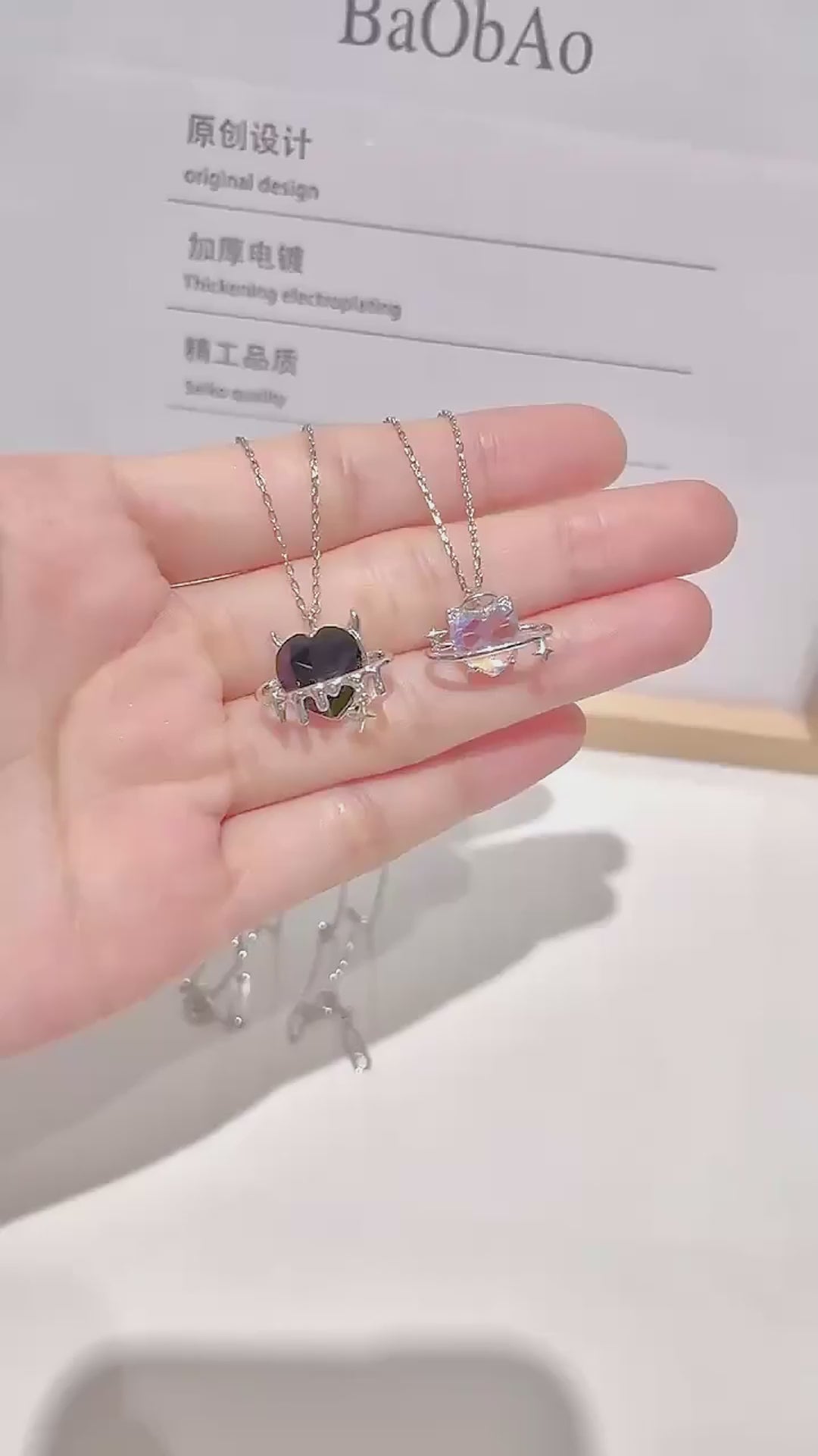 💖925 Silver Angel and Devil Necklace  A Unique and Romantic Emotional Bond