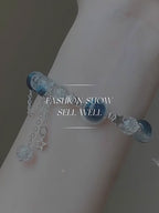 Bracelet à breloques en argent plaqué or 18 carats avec étoile galactique 