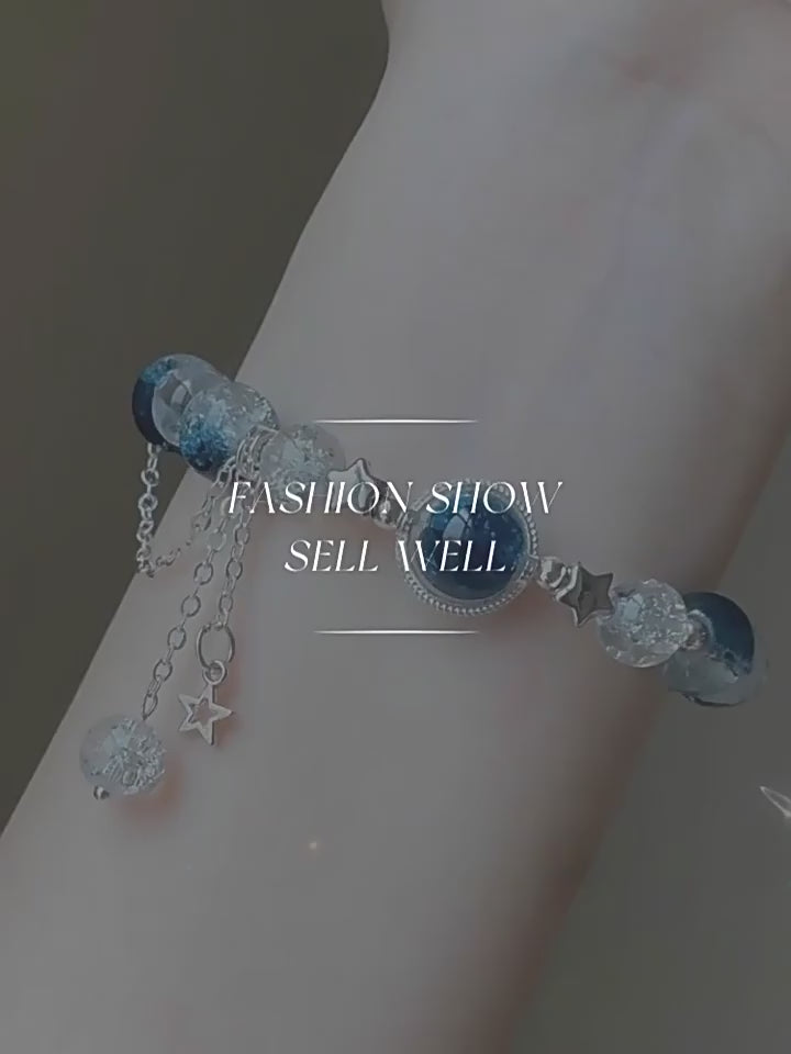 18 Karat vergoldetes Silber Galaxy Star Charm Armband Galaktischer Stern 