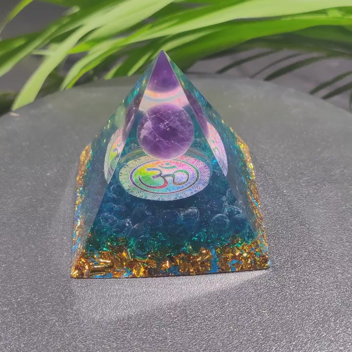 Feng Shui Harz Kristall Ball Kies Pyramide Glück Geld Baum Desktop Decor für Home 