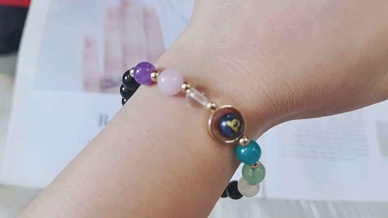 Personalisiertes Sternzeichen Energie Heilung Armband Magnetische Therapie / Chakra Balancing Feng Sh